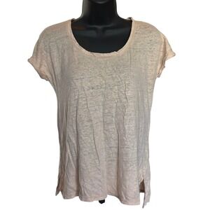 Lily‎ Pulitzer Inara Linen Scoop Neck Tee Sz XS Gold Shimmer